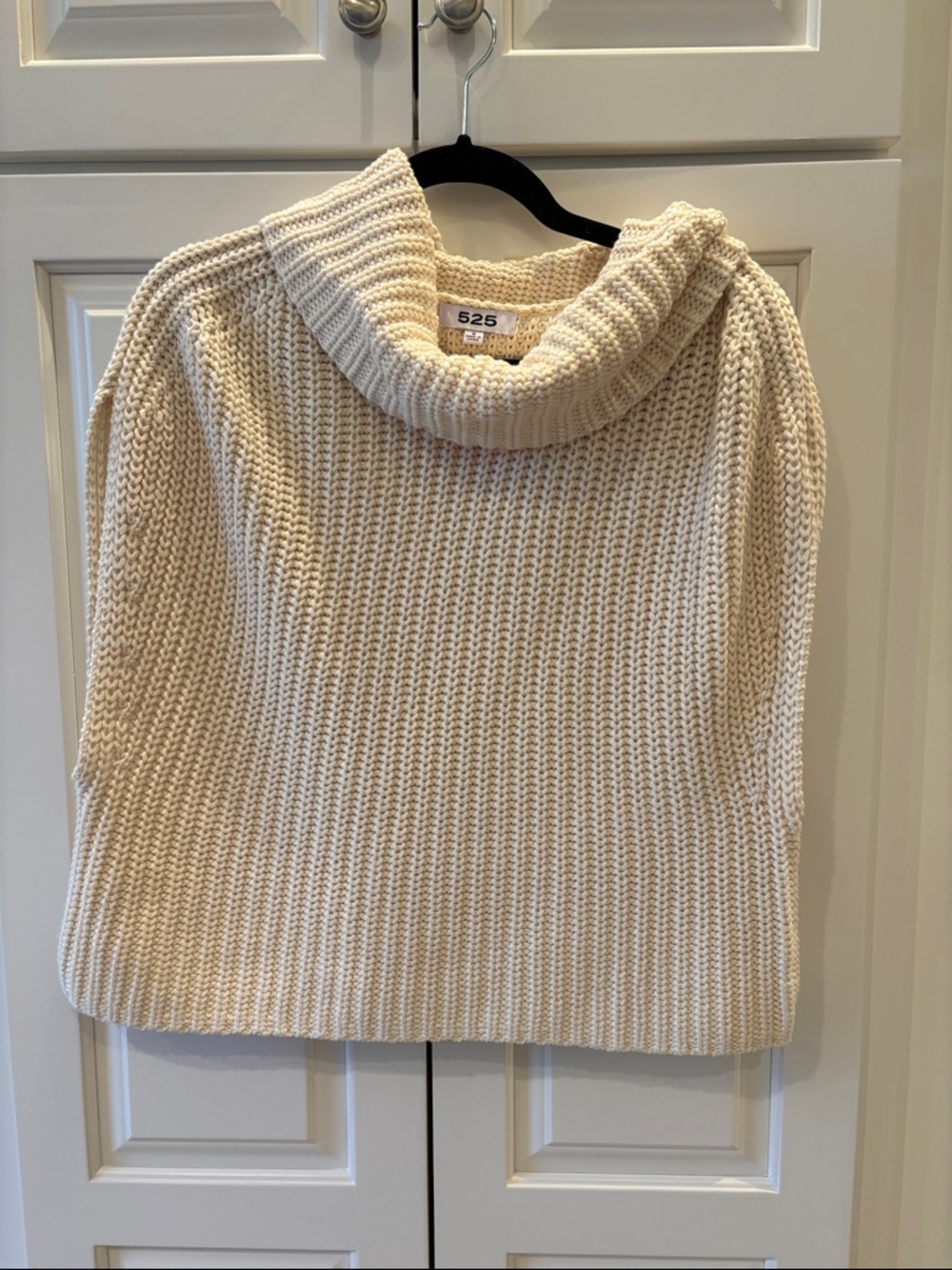 525 America Cream Ribbed Cowl Neck Sweater